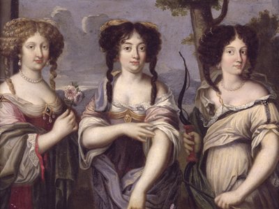 Portrait of Three of the Nieces of Cardinal Mazarin Portrayed as Goddesses, Venus, Juno and Diana by French School